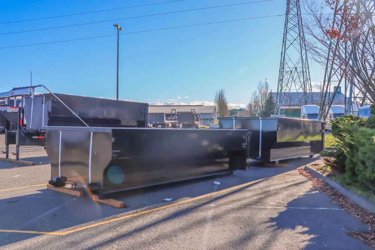 Roll-off dumpster ready for waste disposal at job site for Roofing Dumpster Rental in Glendale